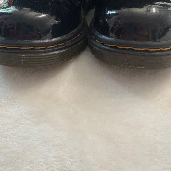 Dr. Martens Youth 1460 Patent Leather Black Boots W/ Side Zipper Size 7UK / 8 US - Picture 12 of 14